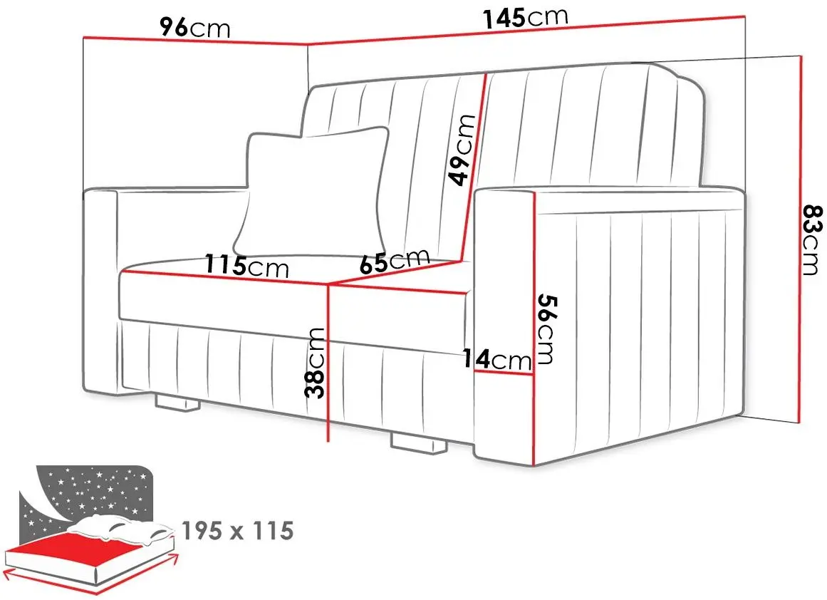 Canapea Mirjan24 Clivia Glam II/Viva I (Graphite) - 10