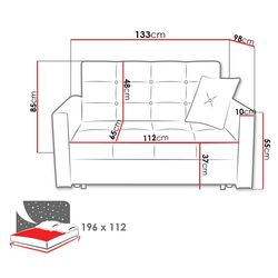 Canapea Mirjan24 Clivia Lux II/Viva Lux II (Dark Gray) Thumb
