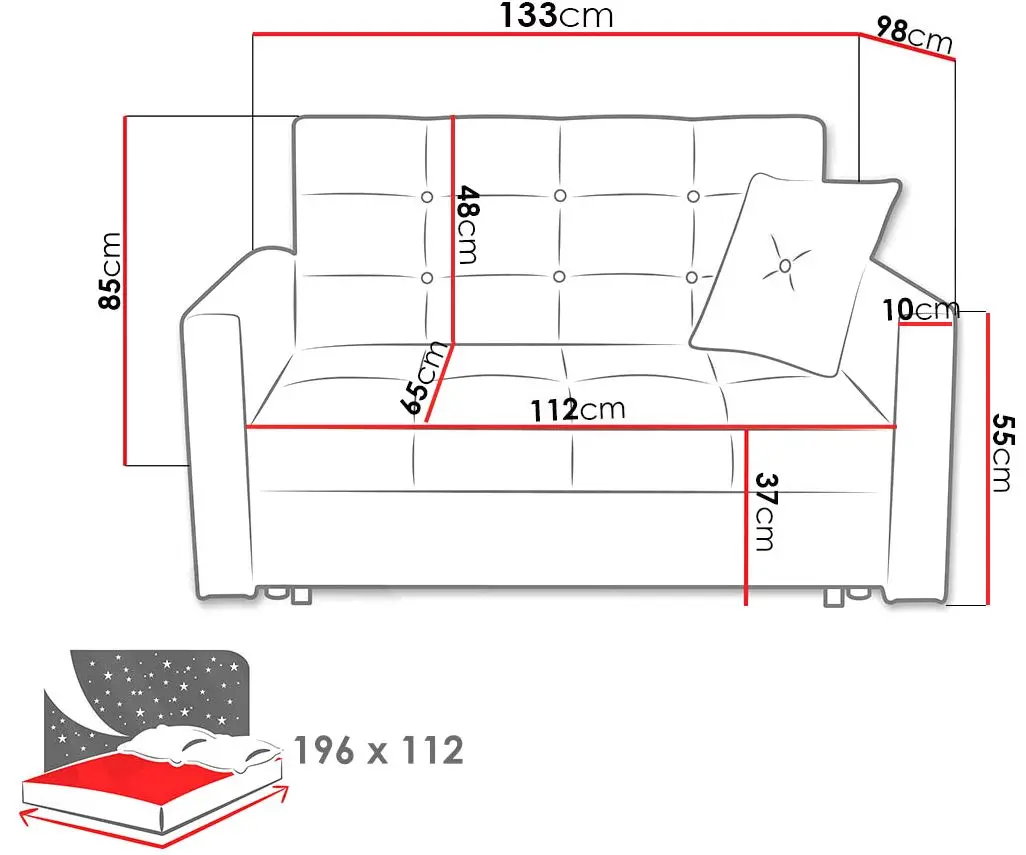 Canapea Mirjan24 Clivia/Viva Lux II (Gray) - 4