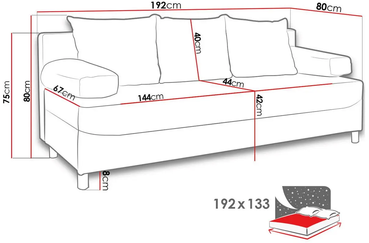 Canapea Mirjan24 Don/Dover (Gray/Beige) - 3