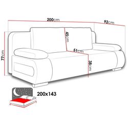 Canapea Mirjan24 Ernas/Emma (Black/Gray) Thumb