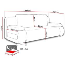 Canapea Mirjan24 Ernas/Emma Sztruks Paros 01/Poso 100 (Cream/Gray Light) Thumb