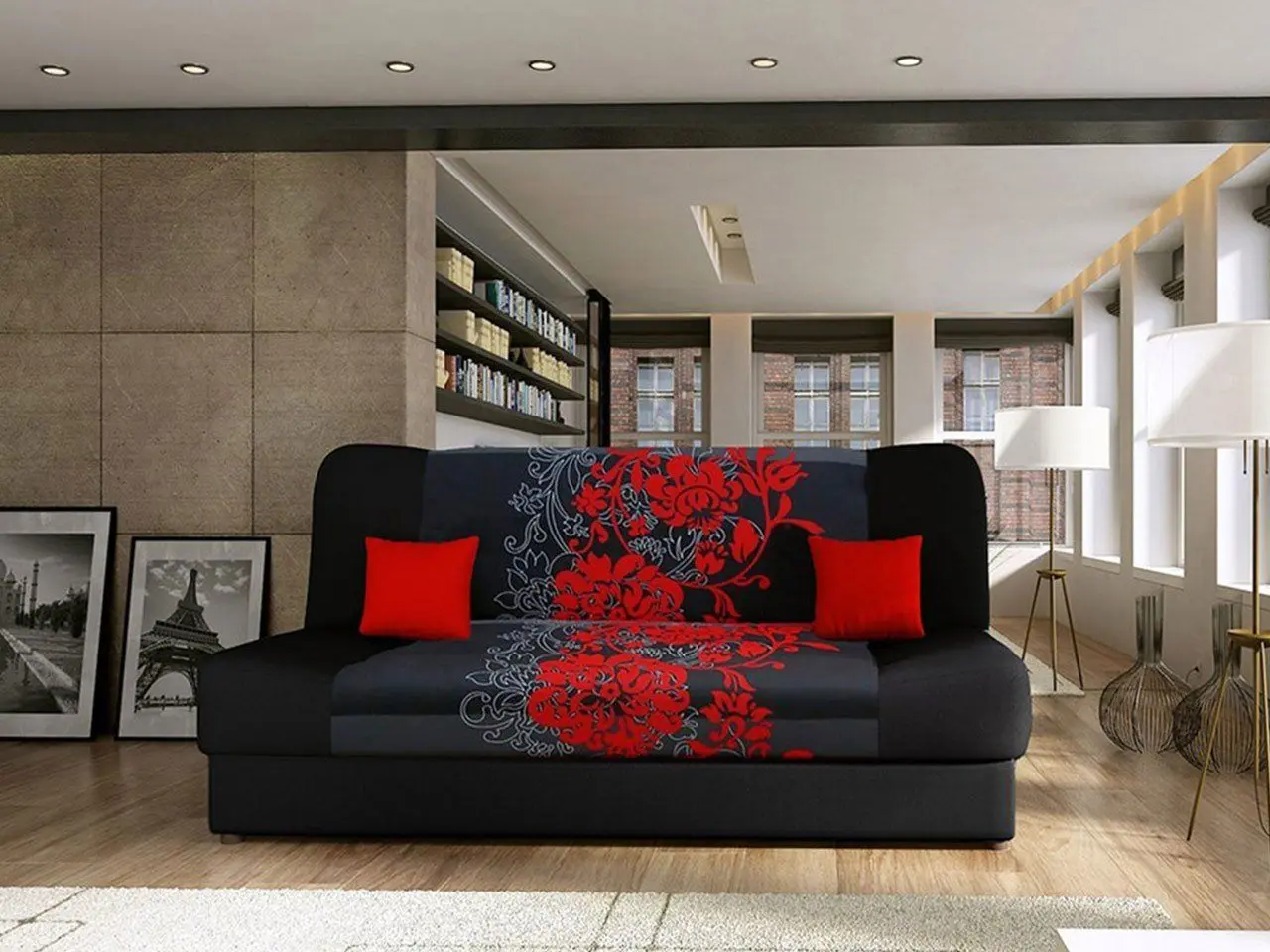 Canapea Mirjan24 Mario Sving/Jonas (Black/Gray/Red) - 3