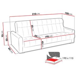 Canapea Mirjan24 Tornado/Marcin (Black/Gray) Thumb