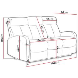 Canapea-recliner Mirjan24 Isco 3/Encanto 3RR/32 (Gray) Thumb