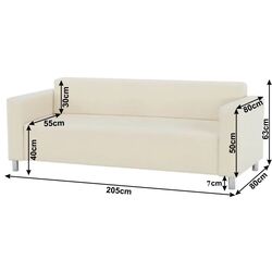 Canapea Mobhaus Homker 3-locuri (Beige) Thumb