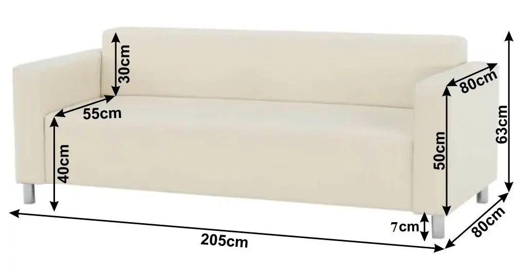 Canapea Mobhaus Homker 3-locuri (Beige)