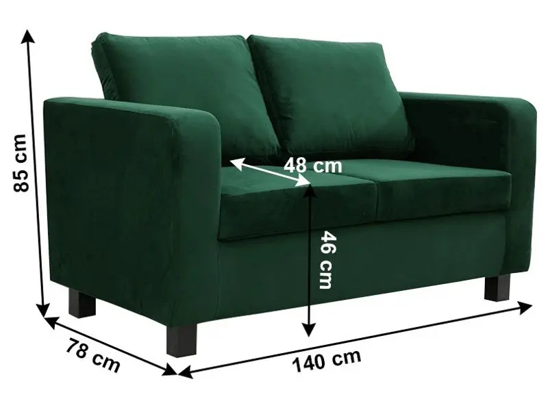 Диван Mobhaus Luana 2-местный (Emerald)