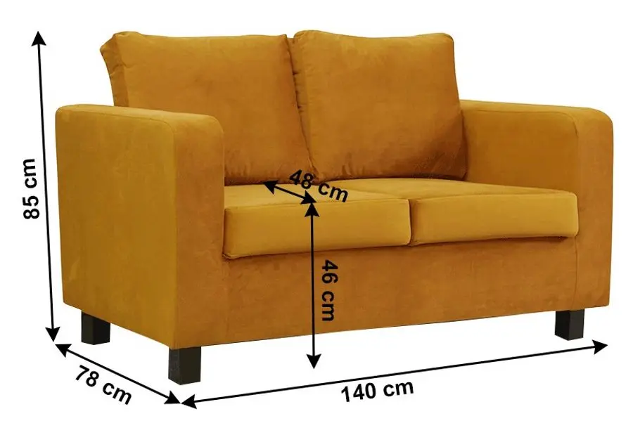 Canapea Mobhaus Luana 2-locuri (Mustard)