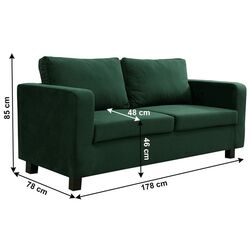 Canapea Mobhaus Luana 3-locuri (Emerald) Thumb