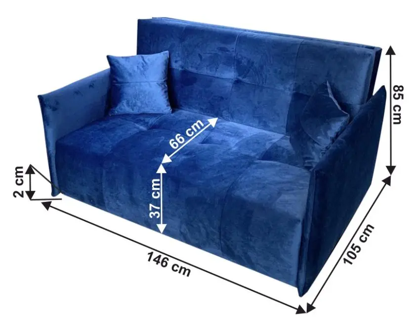 Диван раскладной Mobhaus Alana Paris Riviera Blue (3-местный) - 5