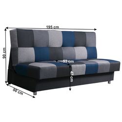 Canapea extensibila Mobhaus Alabama (Blue) Thumb