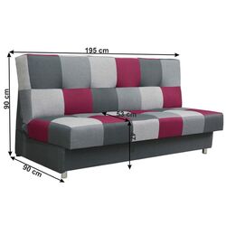 Canapea extensibila Mobhaus Alabama (Burgundy) Thumb