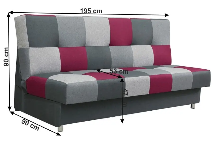 Canapea extensibila Mobhaus Alabama (Burgundy)