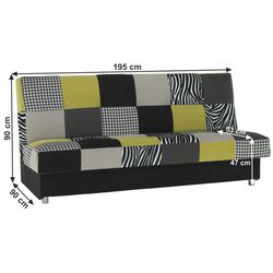 Canapea extensibila Mobhaus Alabama (Light Green/Gray/Black) Thumb