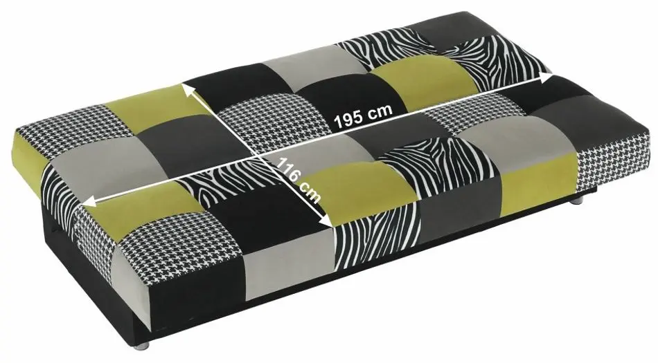 Canapea extensibila Mobhaus Alabama (Light Green/Gray/Black)