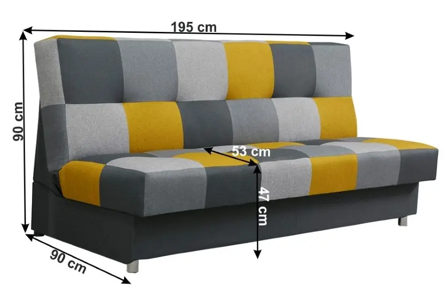 Canapea extensibila Mobhaus Alabama (Mustard)