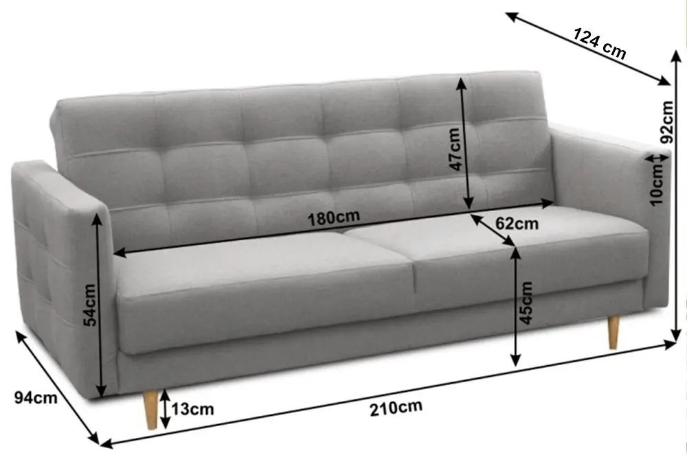 Диван раскладной Mobhaus Amedia 3-местный (Gray)
