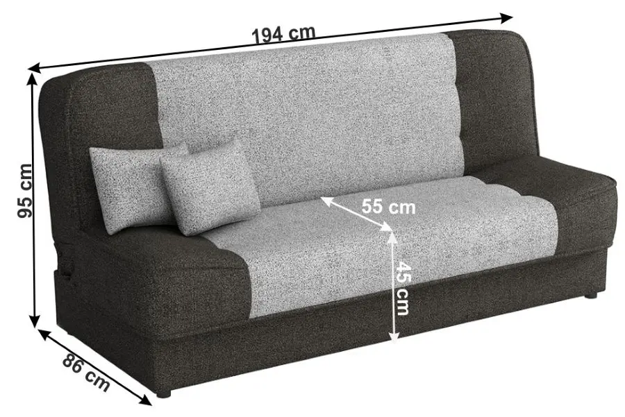 Canapea extensibila Mobhaus Asia New (Brown/Light Brown)