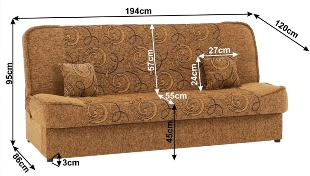 Диван раскладной Mobhaus Asia New (Golden)