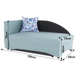 Canapea extensibila Mobhaus Bella Left (Menthol/Gray) Thumb