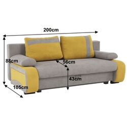 Canapea extensibila Mobhaus Bolivia (Gray-Brown/Yellow) Thumb