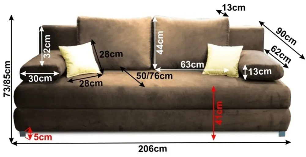 Canapea extensibila Mobhaus Cliv (Cappuccino/Beige)