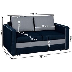 Canapea extensibila Mobhaus Dada (Blue Light/Blue) Thumb