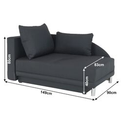 Canapea extensibila Mobhaus Laurel Left (Gray-Black) Thumb