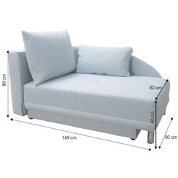 Canapea extensibila Mobhaus Laurel Left (Light Blue) Thumb