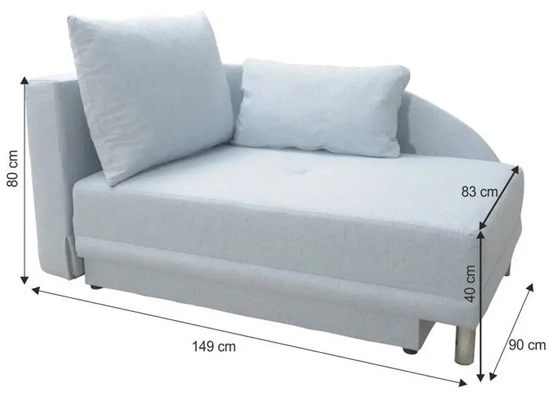 Canapea extensibila Mobhaus Laurel Left (Light Blue) - 5