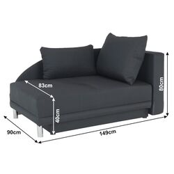 Canapea extensibila Mobhaus Laurel Right (Gray-Black) Thumb