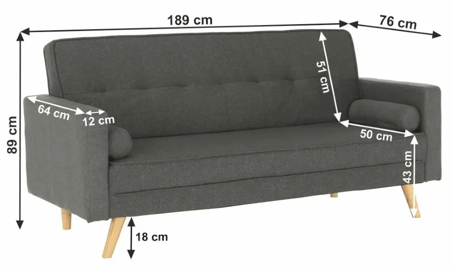 Canapea extensibila Mobhaus Otisa (Gray)