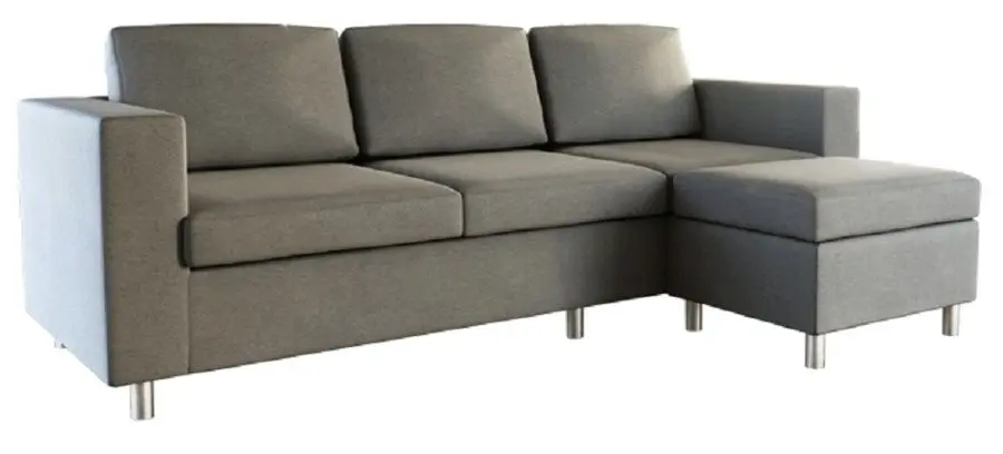 Canapea de colt Mobhaus Silera 3-locuri cu puf (Light Gray)