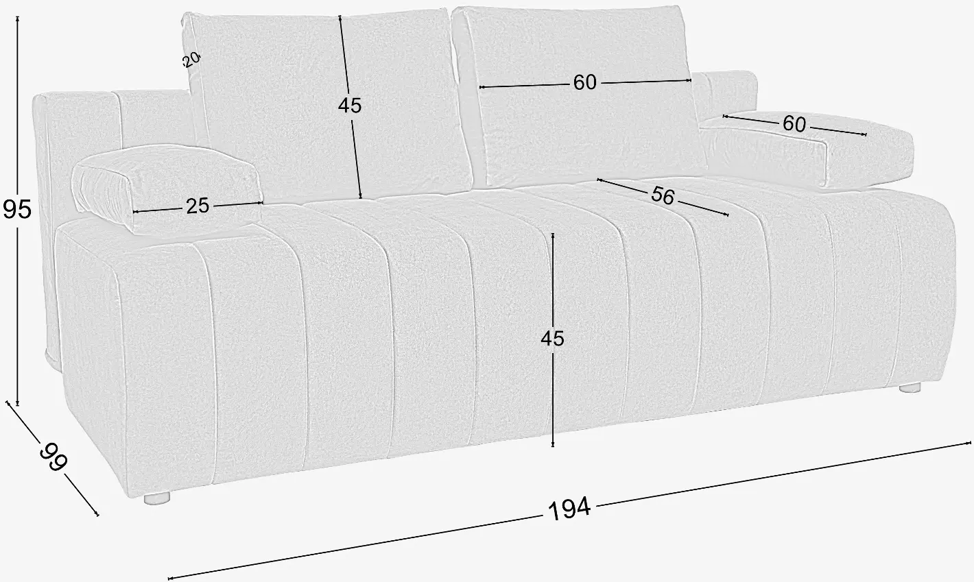 Canapea Mobiland Domino Wave 01 (Cream) - 4