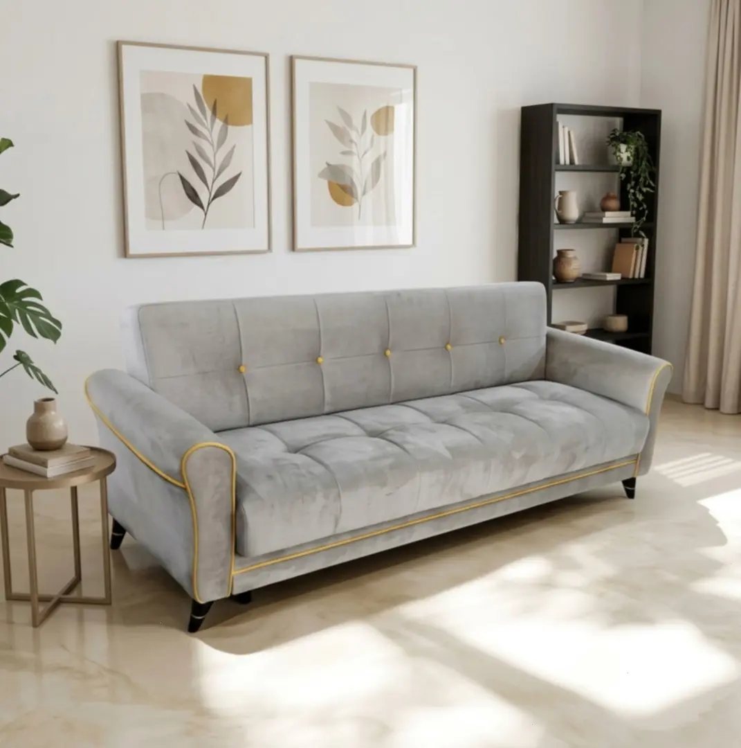 Canapea Mobiland Victoria (Grey/Yellow)