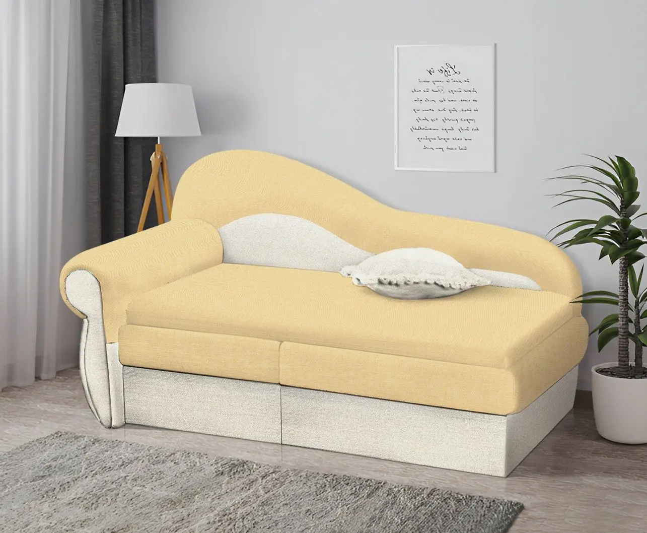 Canapea Modern Dolphin Flex 2/103 Yellow/Beige (colt 7)