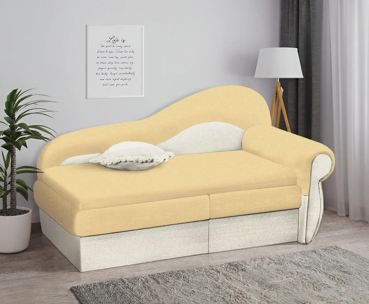 Canapea Modern Dolphin Flex 2/103 Yellow/Beige (colt Г)