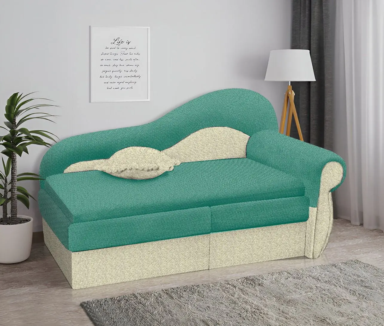 Canapea Modern Dolphin Flex 5/103 Green/Beige (colt Г)