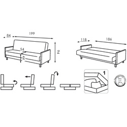 Диван Modern Adam 3 Tiffani 25/Cosmic 30 (Brown/White/Brown Dark) Thumb