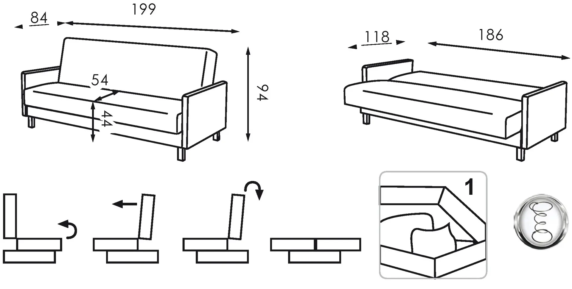 Диван Modern Adam 3 Tiffani 25/Cosmic 30 (Brown/White/Brown Dark)