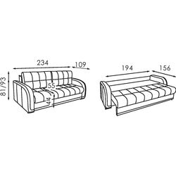 Canapea Modern Barton Alaska 08/Fly Nova 2233 (Pearl Blue/Grey) Thumb