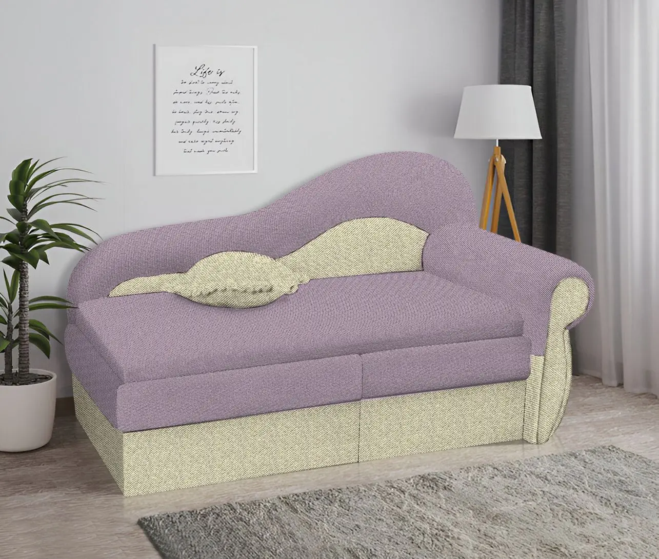 Canapea Modern Dolphin Luksor 8/Flex 103 Lilac/Beige (colt Г)