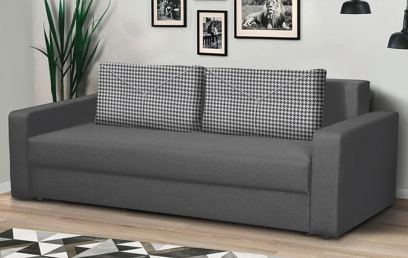 Диван Modern Flint 2 Alaska 10 Total Eclipse/Tiffani 29 (Dark Gray/White/Black)