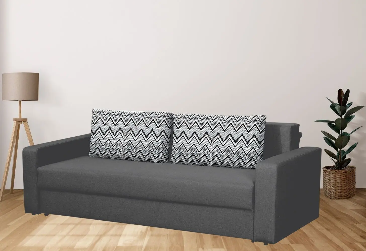 Canapea Modern Flint 2 Asti 19/Classic 04 (Dark Gray/White/Black)