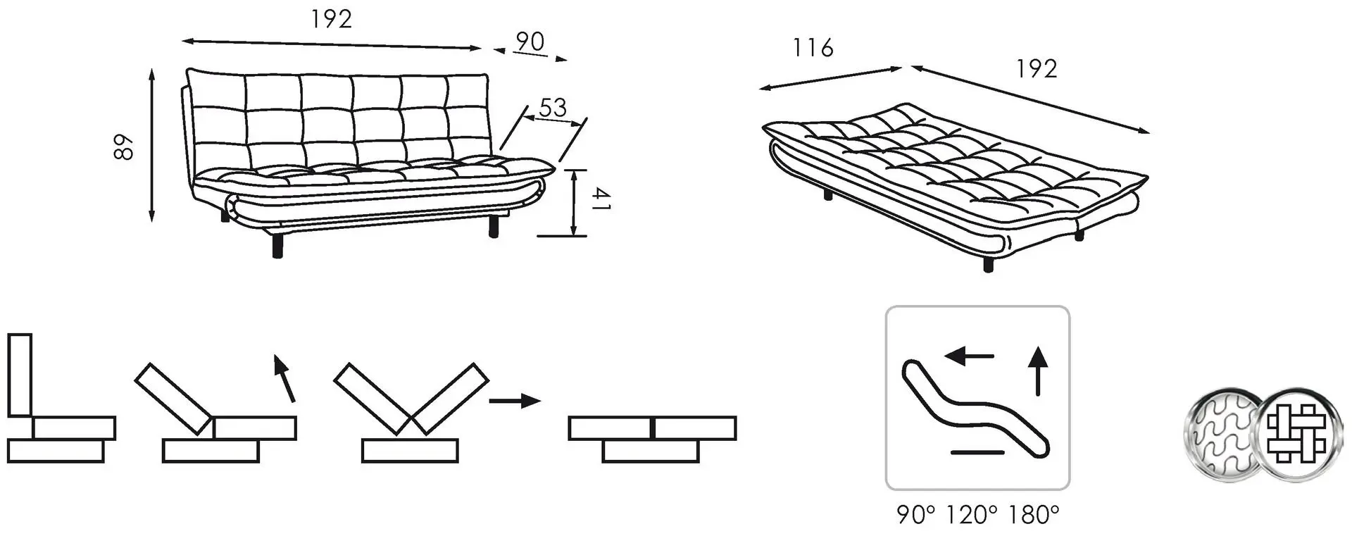 Диван Modern Lido Alaska 10 Total Eclipse (Dark Gray)