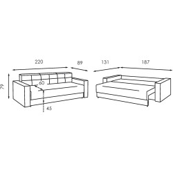 Canapea Modern Lotos Vega 39 (Dark Blue) Thumb