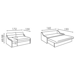 Canapea Modern Melissa 1.6 Alaska 10 (Dark Gray) Thumb