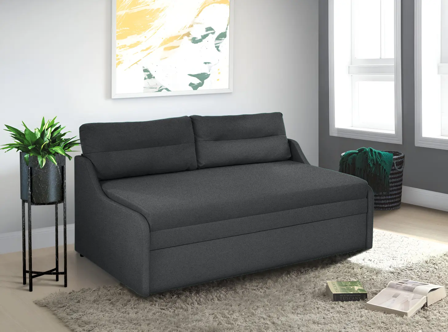 Canapea Modern Melissa 1.6 Alaska 10 (Dark Gray)