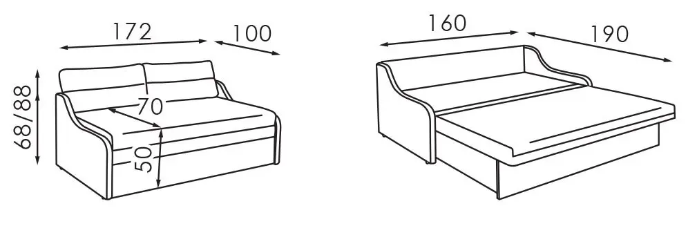 Диван Modern Melissa 1.6 Alaska 86 (Turquoise)
